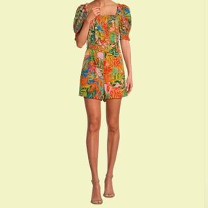 J.Marie Romper Square Neckline Puff Sleeves Size SMALL